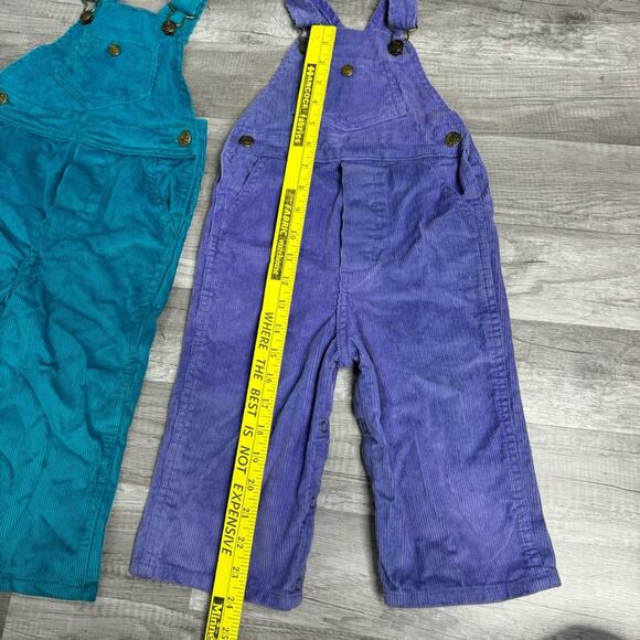 Vintage Corduroy Baby Overalls Montgomery Ward Two Pairs Lot 2T/XL Purple Teal - Picture 10 of 10